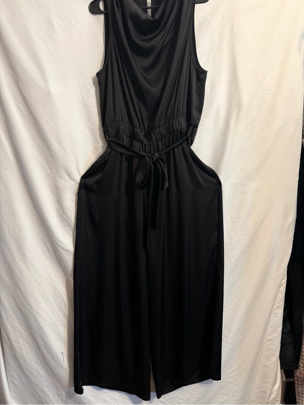Grace Karin Black Wide-Leg Sleeveless Jumpsuit with Cowl Neck